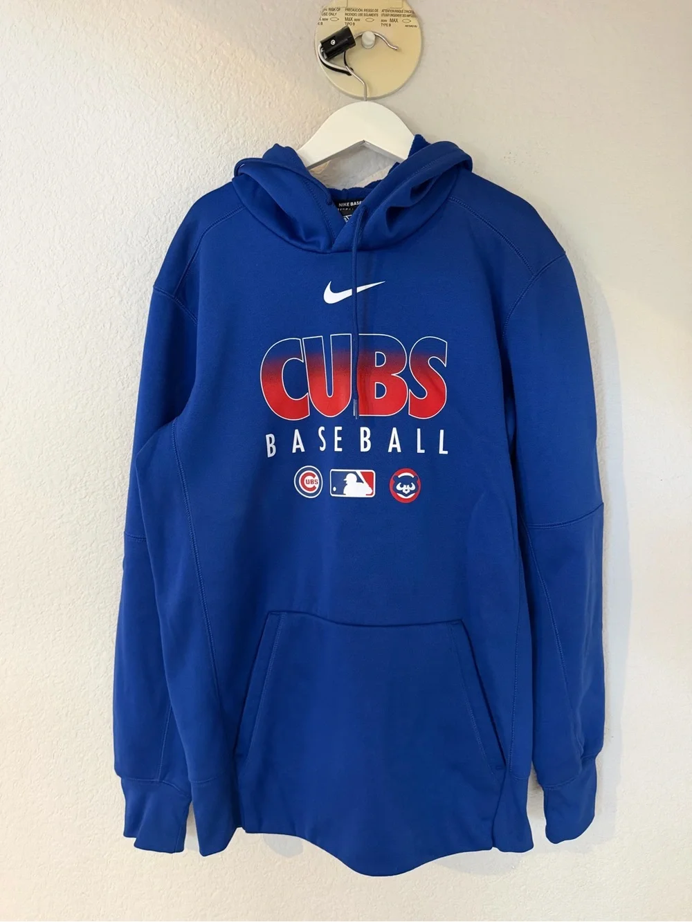 Nike Royal Blue Cubs Baseball Pullover Hoodie-men’s small